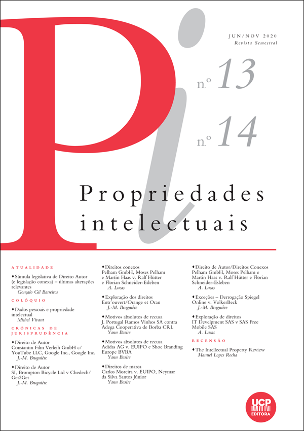 PROPRIEDADES INTELECTUAIS N. 13/14 (JAN./JUN. 2020)